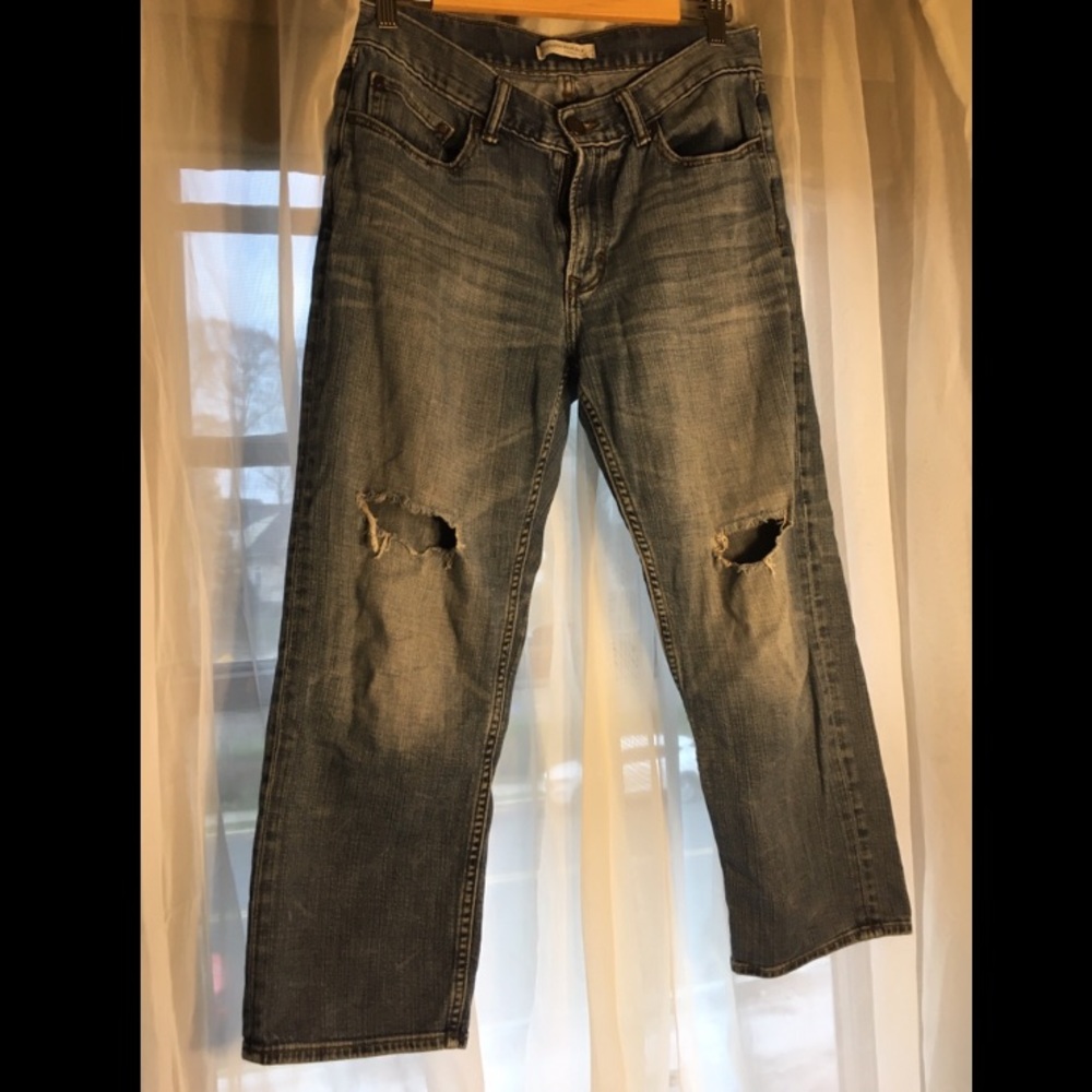 Banana Republic Midrise Distressed Cropped Jeans